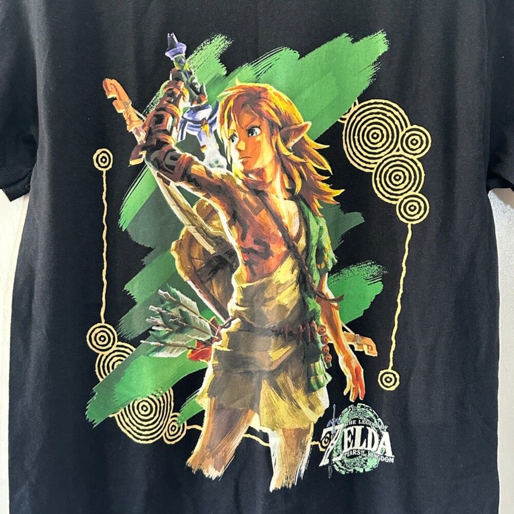 Legend Of Zelda Black Tears Of The‎ Kingdom Nintendo T Shirt Size Medium - Picture 2 of 4